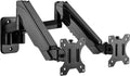 UPGRAVITY Dual Monitor Wall Mount, Double Monitor Wall Stand for Two 17-32 inch Flat Computer Screens, Height Adjustable Gas Spring Mounted Bracket Arms Hold up to 17.6lbs, VESA 75/100