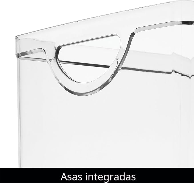 iDesign Contenedor de Almacenamiento Apilable de Plástico Transparente Extra Largo, Organizador para Armario de Cocina o Despensa