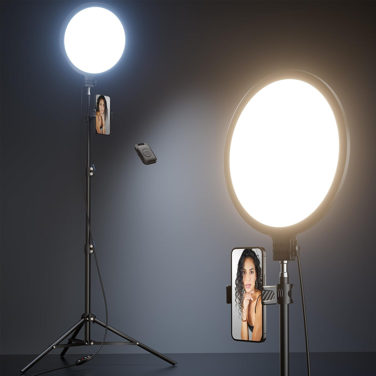 Anillo de luz LED Weilisi de 26,7 cm con trípode y soporte para teléfono