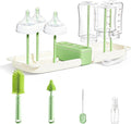 Set de Cepillos para Biberón 7 en 1 – Kit de Limpieza Portátil con Rack de Secado (Verde)