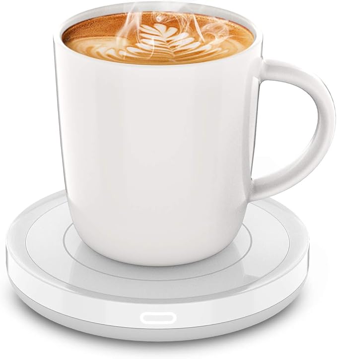 BESTINNKITS Juego de café inteligente con encendido/apagado automático, taza con inducción por gravedad para uso en escritorio de oficina, calentador de tazas con placa calefactora de cera para velas