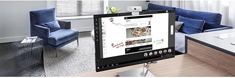 Lenovo Cámara web HD 1080p (300 FHD) - Cámara de monitor con gran angular de 95°, giro e inclinación de 360°, micrófonos duales, cámara de escritorio acoplable con obturador de privacidad para trabajo remoto, transmisión y juegos