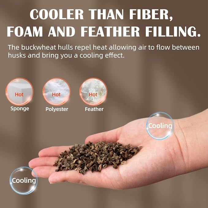 Relleno de Cáscaras de Trigo Sarraceno LOFE 6 LBS — 100% Orgánico para Almohadas Terapias y Artesanas