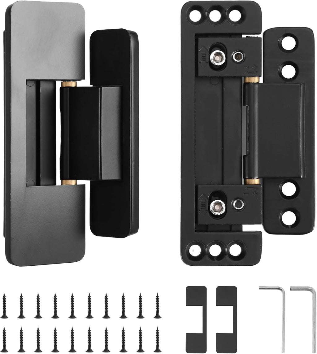 Bisagras de Puerta Oculta HBL' Paquete de 4 Bisagras Ultra Finas Ajustables Concealed para Puertas Secretas Despensas y Armarios Diseño Invisible Peso Pesado