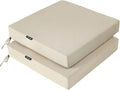 Favoyard Cojines para Silla de Patio 19 x 19 x 3 Pulgadas | Impermeables, Anti-Decoloracion 3 Anos, con Amarres | Set de 2, Beige