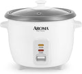 AROMA® Arrocera, 3 Tazas (Sin Cocinar) / 6 Tazas (Cocidas), Arrocera Pequeña, Cocedor de Avena, Preparador de Sopas, Mantener Caliente Automático, 1.5 Qt, Blanco, ARC-363NG