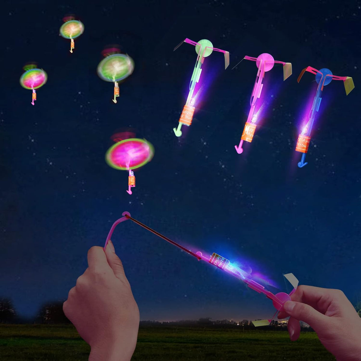 25 Sets Juguete Volador LED con Helicóptero Luminoso – Diversión Brillante para Niños