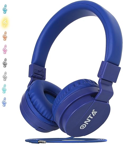 ONTA Auriculares para Niños y Niñas - Auriculares con Cable para Estudiantes Niños Auriculares para Niños Pequeños Escolares Adolescentes sobre la Oreja para iPad | Computadora | Teléfono Inteligente