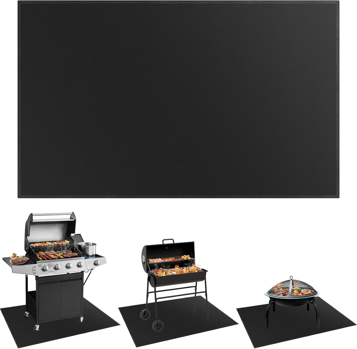 SecuCaptain Tapete para Debajo de Parrilla 122x91cm | Doble Cara Ignifugo Resistente al Calor Impermeable Protector de Piso Patio