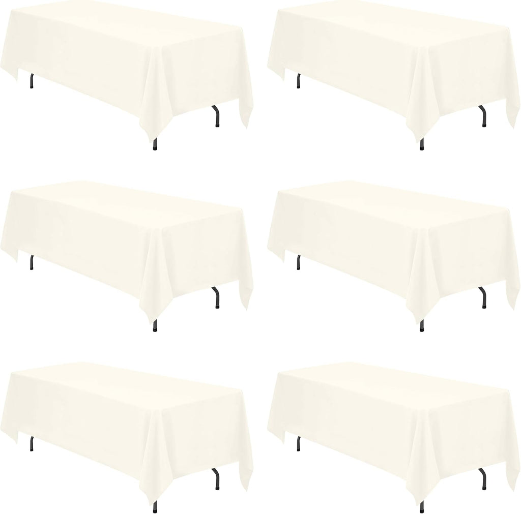 Manteles BRILLMAX Marfil 70x120" – Paquete de 6 para Bodas y Banquetes