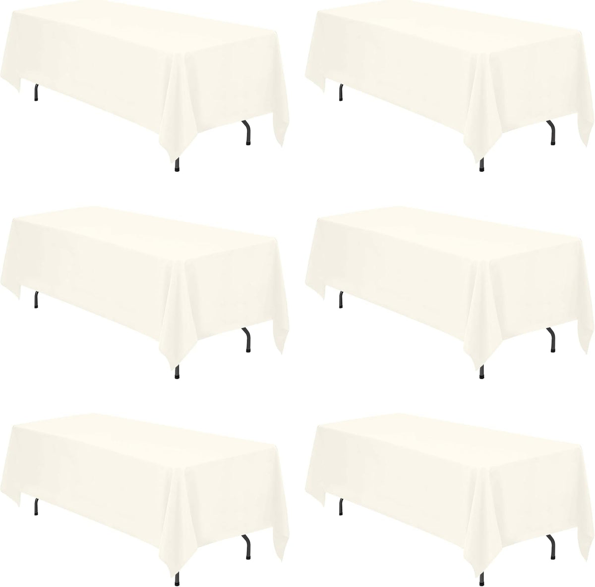 Manteles BRILLMAX Marfil 70x120" – Paquete de 6 para Bodas y Banquetes