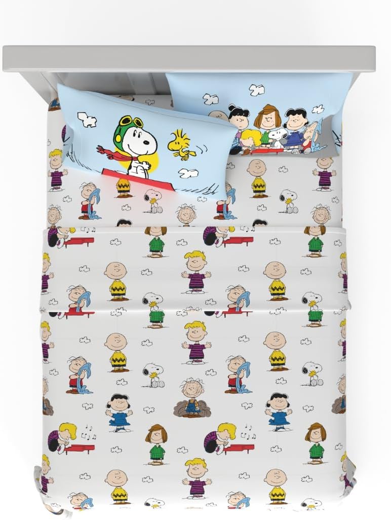 FALTAN LAS FUNDAS - Juego de sábanas de microfibra supersuave para cama matrimonial de Snoopy de Peanuts