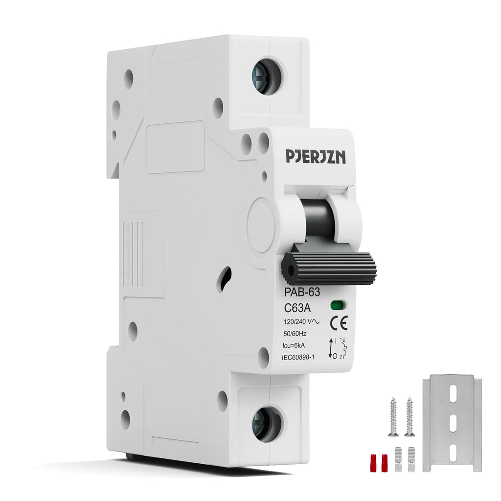 Interruptor Termomagnético Miniatura Pjerjzn 40A — 120/240V, 1 Polo, Riel DIN, para Sistemas Eléctricos y Generadores