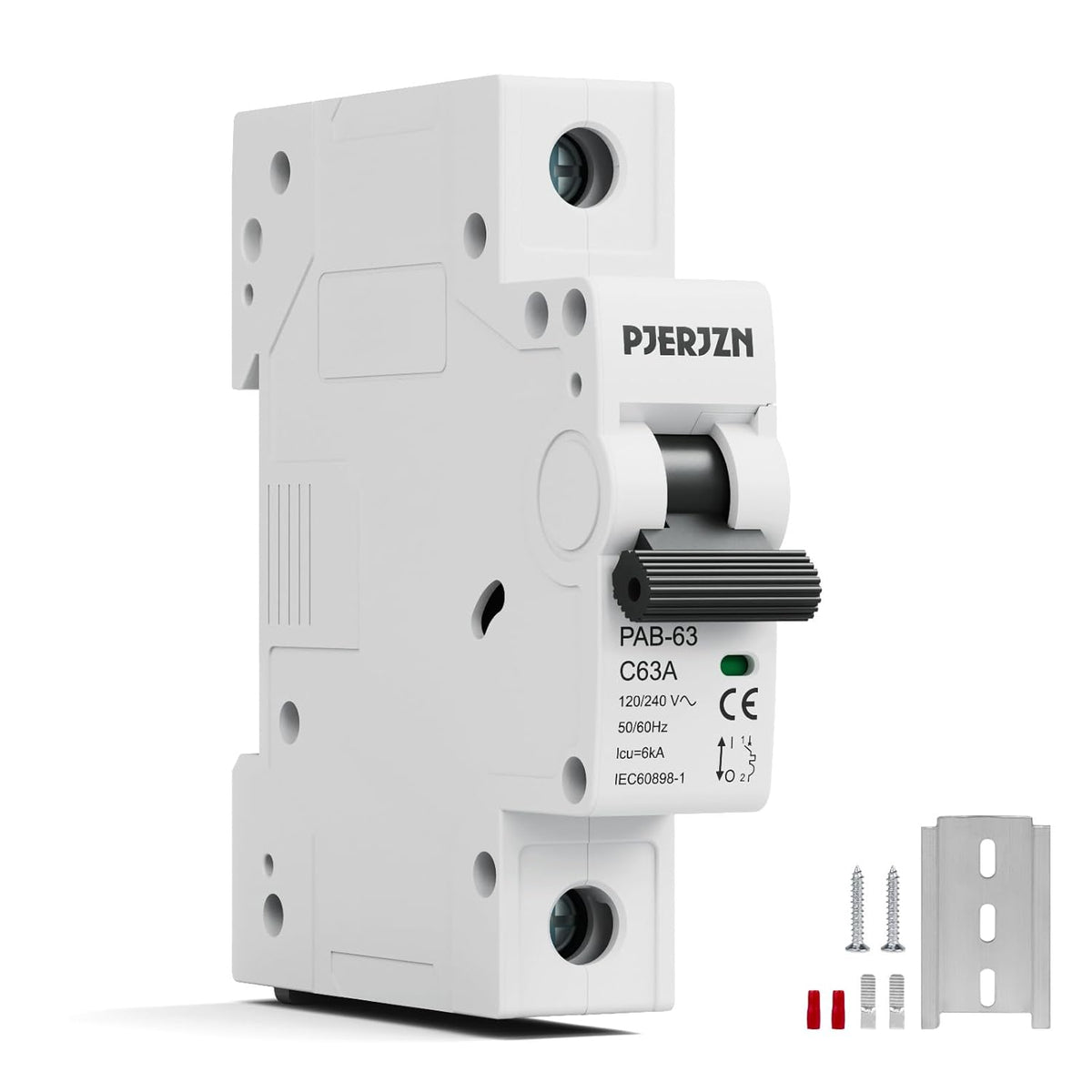 Interruptor Termomagnético Miniatura Pjerjzn 40A — 120/240V, 1 Polo, Riel DIN, para Sistemas Eléctricos y Generadores