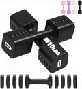 Adjustable Dumbbell Set (Pair) | 5-in-1, 2–10 lbs Each / 4–20 lbs Total | Non-Slip TPU Grip, Square Design | Home Gym