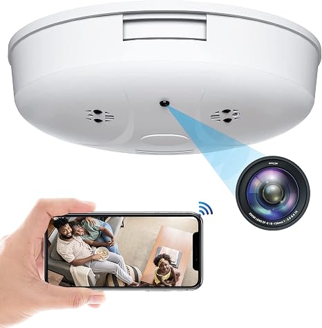 Cámara oculta detector de humo Cámara WiFi HD 1080P inalámbrica pequeña niñera cam para vigilancia