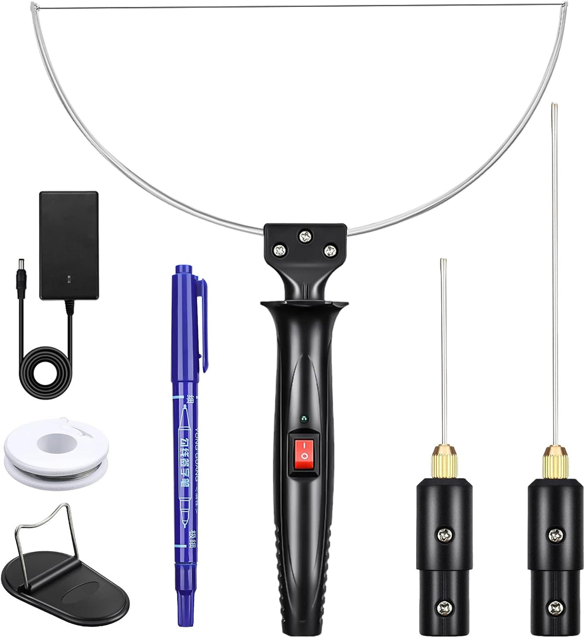 GOCHANGE Cortador de espuma eléctrico 3 en 1, herramienta para cortar espuma de poliestireno, 100-240 V / 18 W, herramienta de corte con cuchilla caliente para espuma con adaptador electrónico para pequeños proyectos de corte, manualidades y tallado de