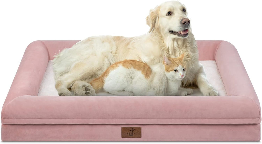 Cama XL para Perros, Cama Ortopédica Rosa para Perros, Cama Lavable para Perros