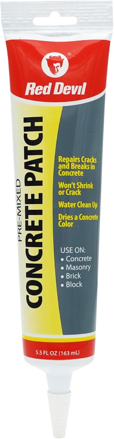 Red Devil 0645 – Reparador de Concreto y Cemento, Tubo de 5.5 oz, Gris, Hecho en EE.UU.