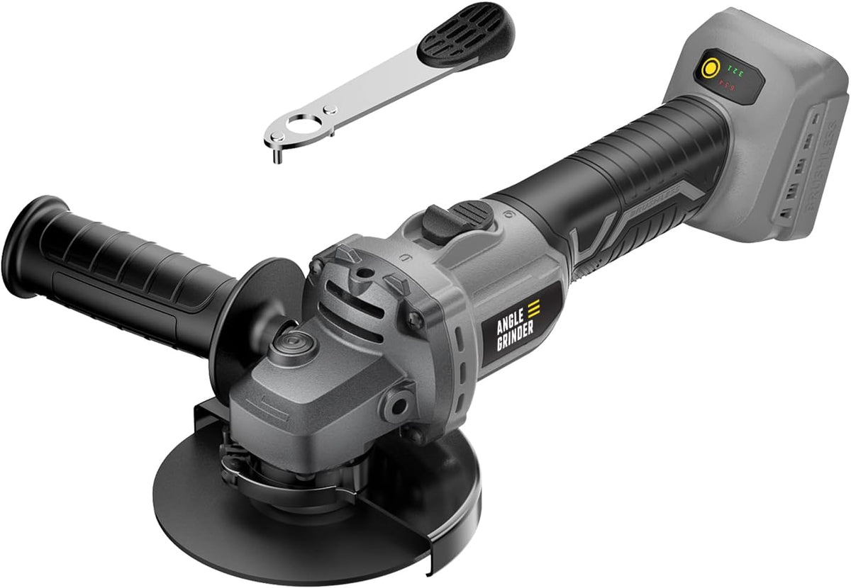 Amoladora angular inalámbrica de 4-1/2" compatible con batería DEWALT de 20 V máx., herramienta de amolado sin escobillas, 6 velocidades variables para cortar, lijar y pulir (solo la herramienta).