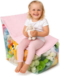 Silla Transparente Organizadora de Peluches FIVESTARBABY – Almacenamiento para Dormitorio y Sala de Juegos, Color Rosa