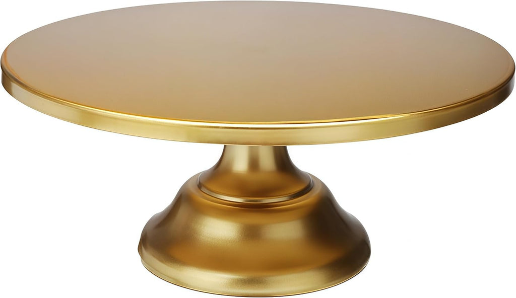 IRUZJZC Soporte redondo de hierro para pasteles de 30 cm (12 pulgadas), pedestal para postres, ideal para bodas y cumpleaños - Dorado