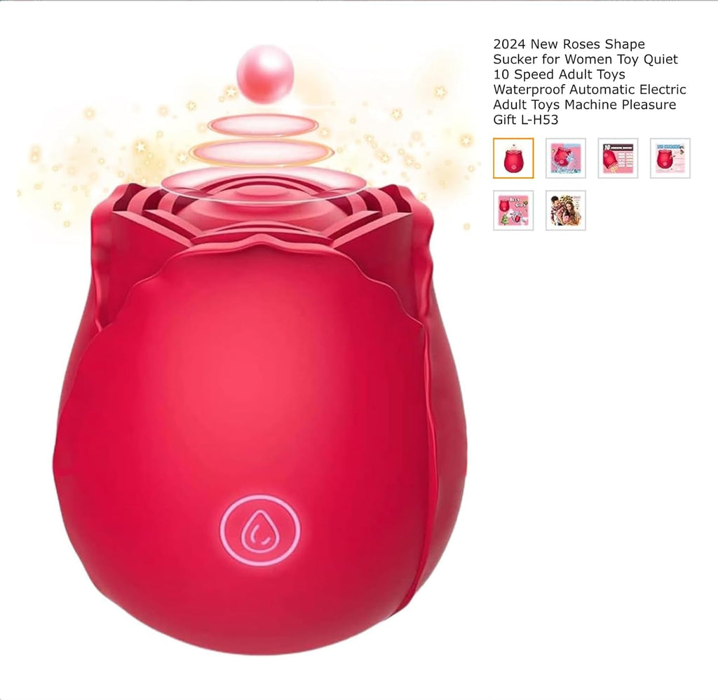 Vibrador Succionador con Forma de Rosa para Mujer