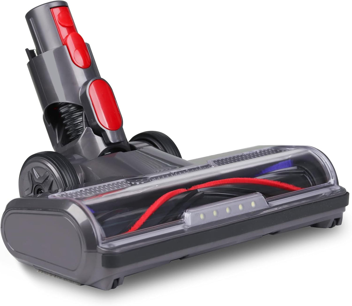 HESTIA Cabezal para Pisos de Madera Compatible con Aspiradoras Dyson V7 V8 V10 V11 V15 SV10 SV12 SV14 | Cepillo de Rodillo en V con Luces LED | Repuesto Gris-Verde