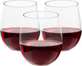 FOCUSLINE Paquete de 32 copas de vino de plástico sin tallo, 355 ml (12 oz), transparentes, desechables, reutilizables para fiestas y bodas, irrompibles, reciclables y libres de BPA.
