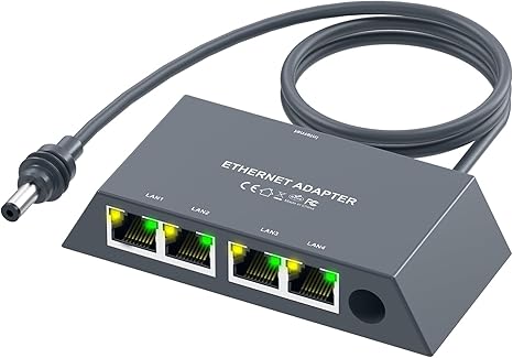 Adaptador Ethernet Starlink 4 Puertos — Compatible con Gen 3 y Starlink Mini, hasta 1Gbps