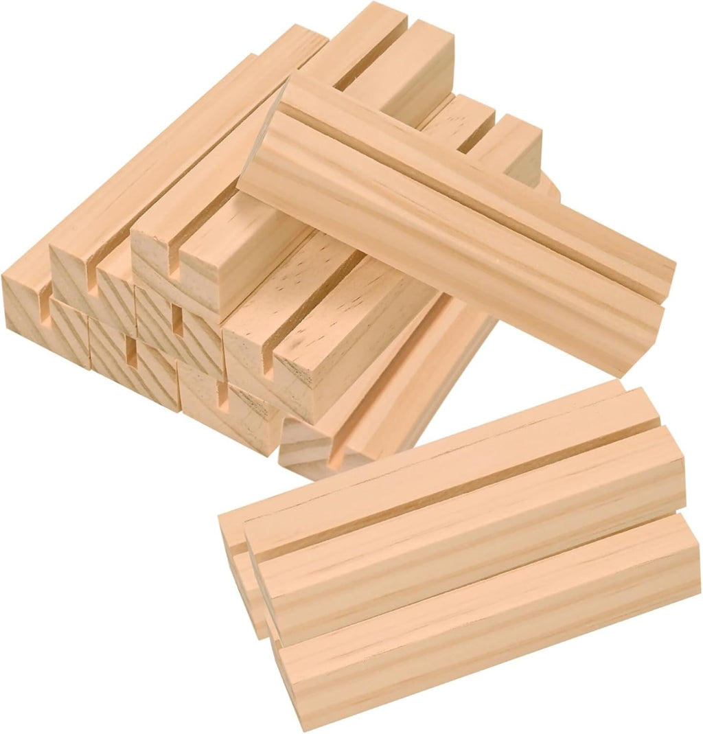 WILLOWDALE 12 Portatarjetas Acrilicos para Boda | Soportes para Numeros de Mesa | Base de Madera para Fiestas y Decoracion