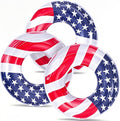 Paquete de 3 flotadores inflables con la bandera de EE. UU. para niños y adultos - Anillos de natación de 90 cm para lago y playa, flotadores rojos, blancos y azules para fiestas de verano en la piscina