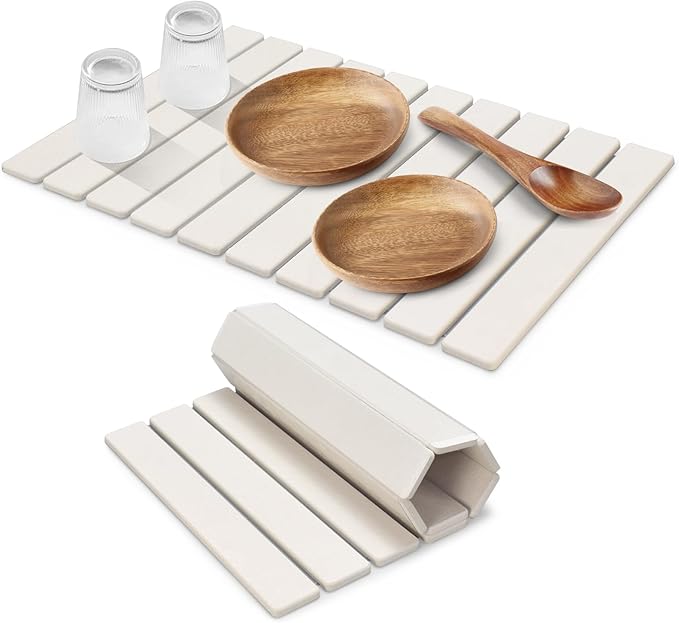 1 UNIDAD Tapete grande de secado de platos de piedra para encimera de cocina