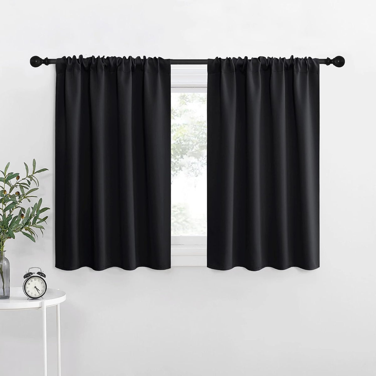 NICETOWN Cortinas Cortas Blackout 36 pulgadas de Largo | Paneles Termicos para Litera de RV y Ventana de Cocina sobre el Fregadero | 2 Paneles, 42 pulgadas de Ancho