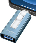 Memoria USB de 256 GB para teléfono y tableta, unidad flash externa USB de alta velocidad para guardar fotos y vídeos (azul, 256 GB).