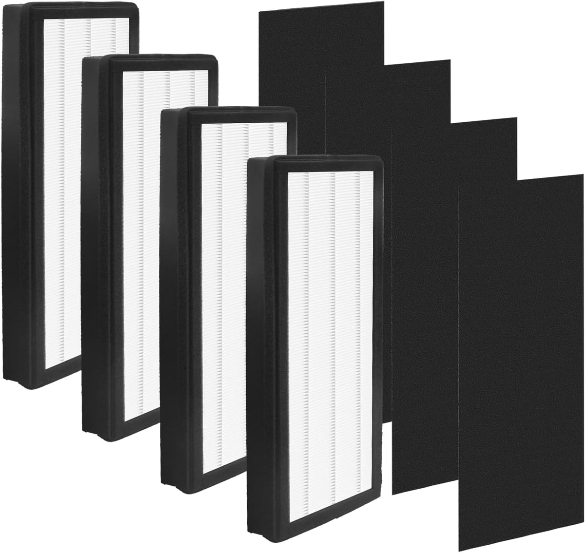 Pack de 4 Filtros de Repuesto A Fable ProHEPA 8000 con Pre-Filtros de Carbón – Compatible con Purificadores Veva Pro 8000