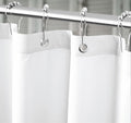 Cortina de Ducha de Tela Felisa — Impermeable Calidad Hotel, Color Blanco