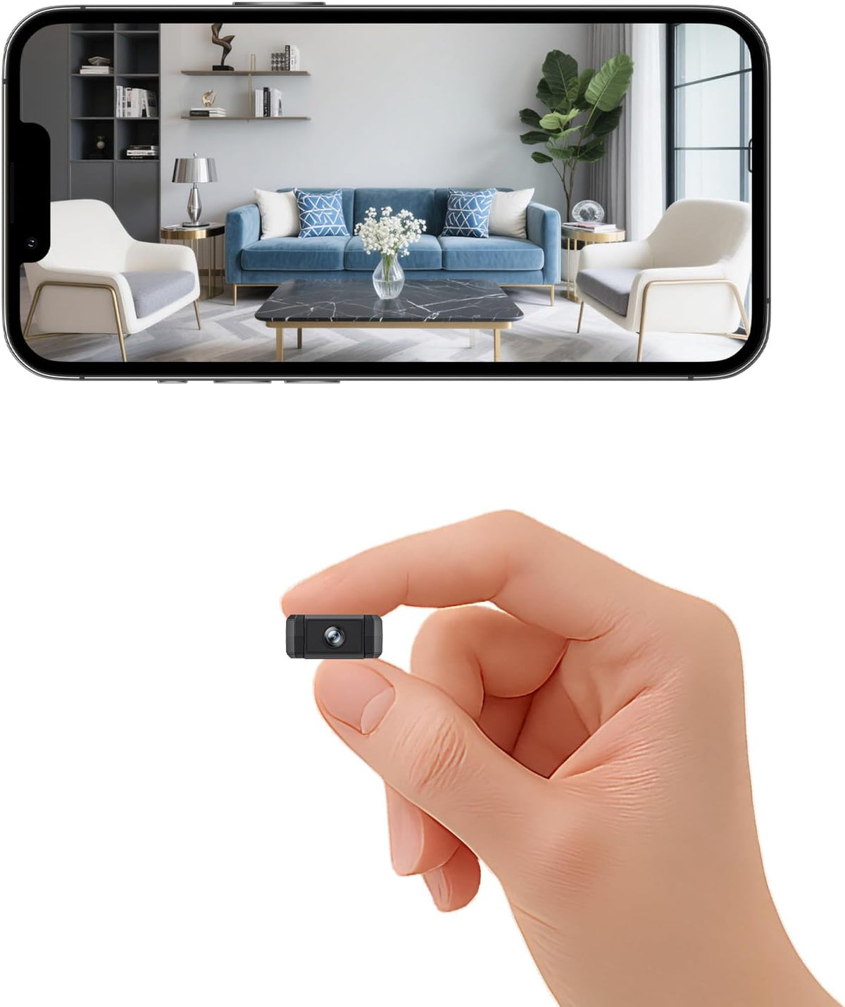 Mini cámara de seguridad inalámbrica para interiores, modelo 2026, mejorada, para exteriores, con pantalla 1080P, detección de movimiento, gran angular, almacenamiento en la nube y tarjeta SD, visión nocturna. No necesita WiFi. Cámaras para la seguridad