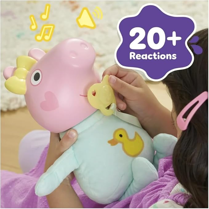 ⚠️ DEFECTO EN OJO – Ver fotos | Muñeca Bebé Interactiva Baby Evie de Peppa Pig con Accesorios y Más de 20 Sonidos