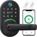 Cerradura inteligente de manija de puerta con teclado: Yamiry Pomos inteligentes de huellas dactilares - Cerradura digital sin llave para puerta delantera - Cerrojo con aplicación