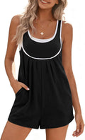Monos Mujeres Yousify Verano Casual - Sueltos sin Mangas, Bloques Color, Bolsillos, Shorts Jumpsuit