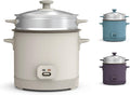 Olla Arrocera bella de 16 Tazas con Vaporera | Canasta de Vapor Apta para Lavavajillas | Paleta y Taza Medidora | Recipiente Antiadherente Removible | Funcion de Mantener Caliente | 400W | Avena