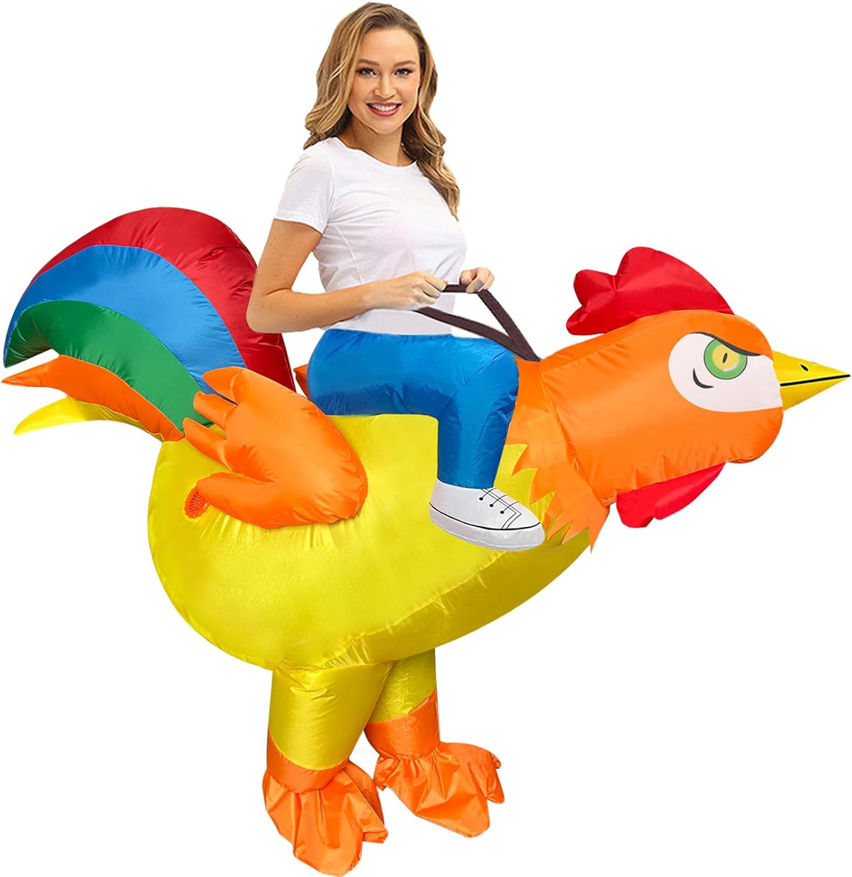 Disfraz Inflable de Pollo Seeds of Light para Adulto | Disfraz Divertido de Halloween | Para Hombre y Mujer  ( ARTICULO VIENE COMO SE OBSERVA EN LA SEGUNDA IMAGEN )