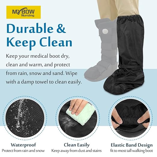 Funda para botas de caminar, funda ortopédica para lesiones de pies rotos, cubierta de fundición para botas médicas altas, protector de yeso al aire libre, accesorios para botas de recuperación quirúrgica (sin suela)