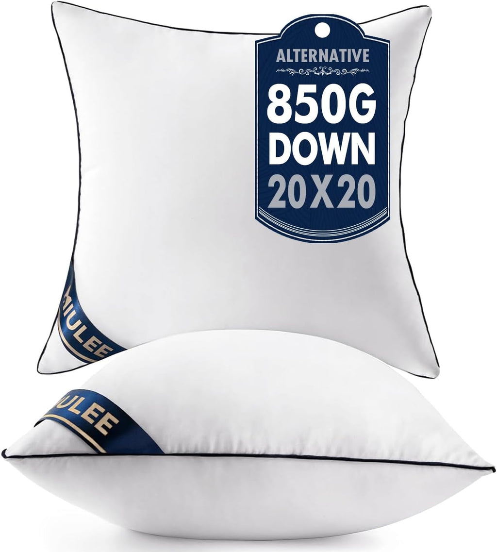 Almohadas Decorativas MIULEE 20x20 Pulgadas | Relleno de Microfibra | Juego de 2 | Para Sofá Cama Sala | 2 Unidades