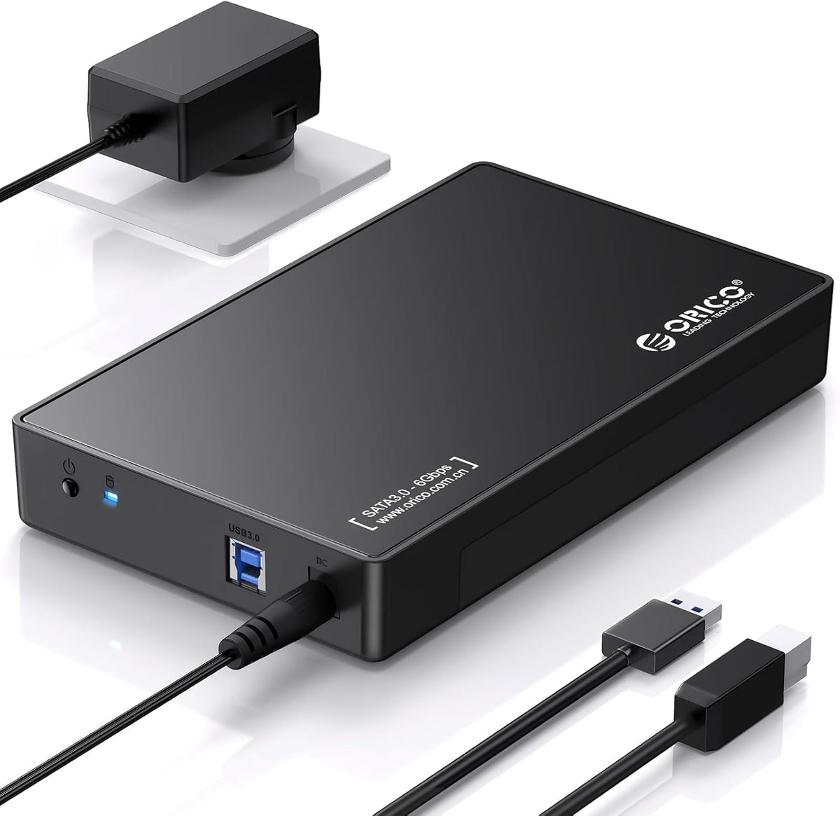 ( contiene 3 piezas )Carcasa Externa ORICO USB 3.0 para Disco Duro 3.5/2.5 Pulgadas SATA | Compatible hasta 20 TB | Sin Herramientas con Fuente 12V/2A y UASP | 3588US3