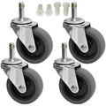 Ruedas de repuesto para carrito Rubbermaid MySit de 3 pulgadas, con vástago giratorio de 7/16" x 1-3/8", de goma TPR para cubos de fregona Rubbermaid (paquete de 4) 