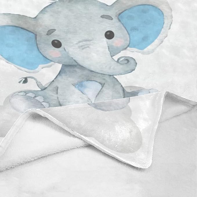 Manta de elefante para bebé niña con nombre, personalizada para guardería, manta de forro polar súper suave para cumpleaños de niño y niña, 30 x 40 pulgadas