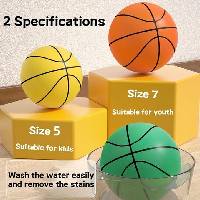 Silent Basketball 2025 - Pelota de baloncesto silenciosa oficial de octava generación de pelotas de baloncesto silenciosas de alta densidad, tamaño 6 (28.5 pulgadas) y 7 (29.5 pulgadas