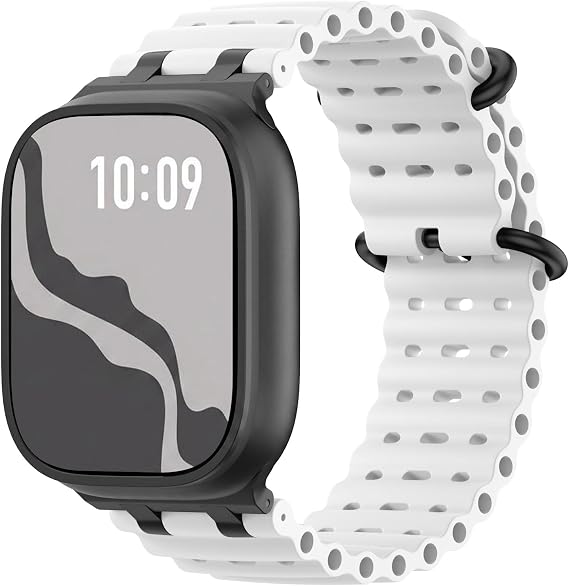 Correa Ocean compatible con Apple Watch Ultra 3/2/1 de 49 mm, S11/S10 de 46 mm, 9/8/7 de 45 mm, SE3/SE2/SE/6/5/4 de 44 mm, 3/2/1 de 42 mm, correa deportiva con conector metálico para hombre y mujer.